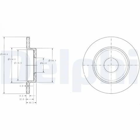 Disque de frein AR DELPHI BG3673 